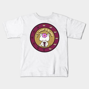 Wine O’clock Kitty Kids T-Shirt